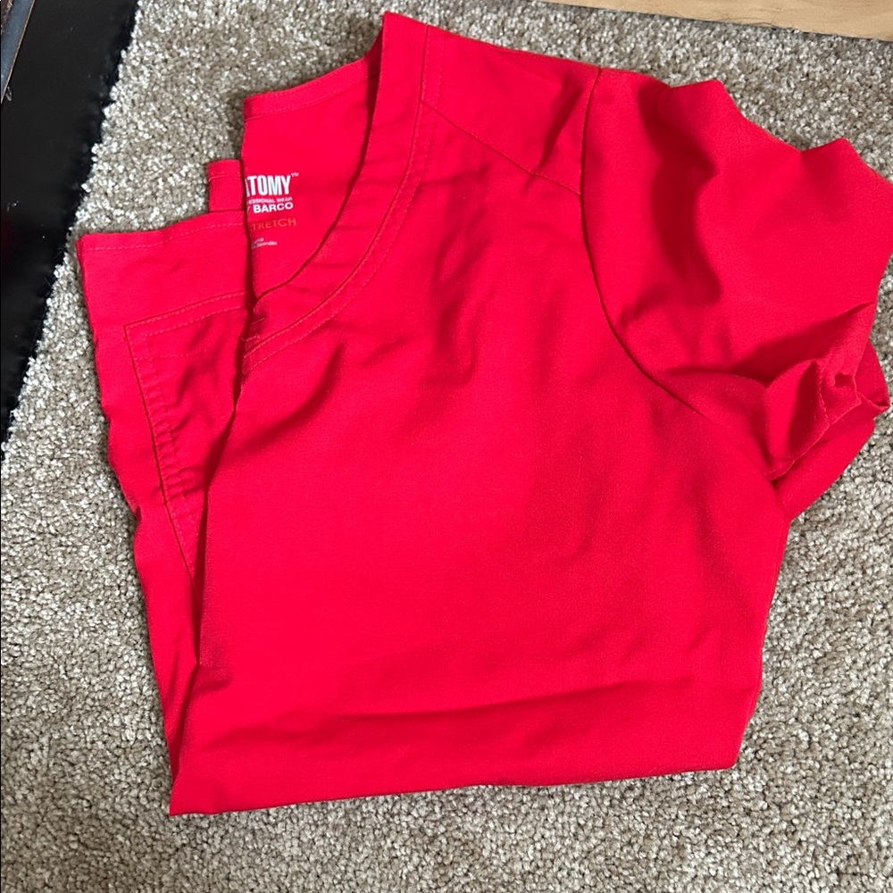 Grey's Anatomy Red Scrub Top